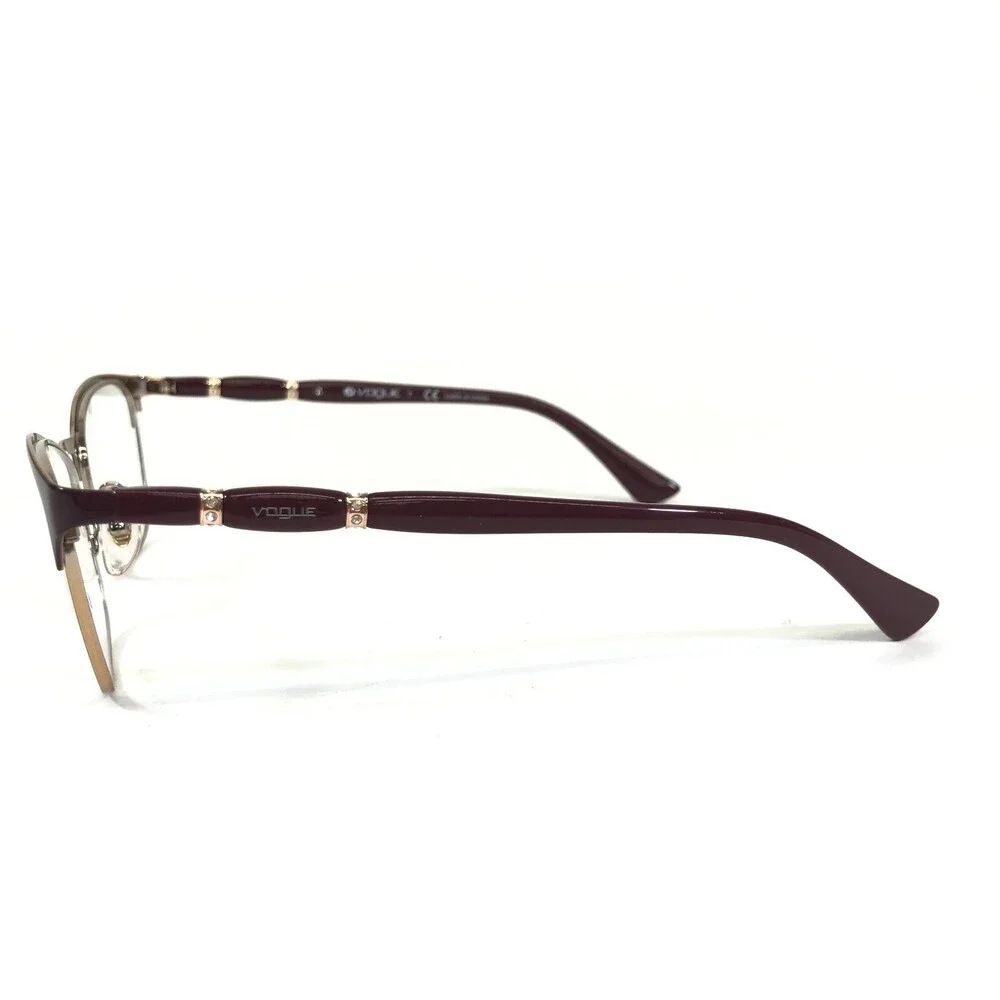 Vogue Eyeglasses Frames VO3987-B 5060 Burgundy Red Gold Crystals 54-16-135
